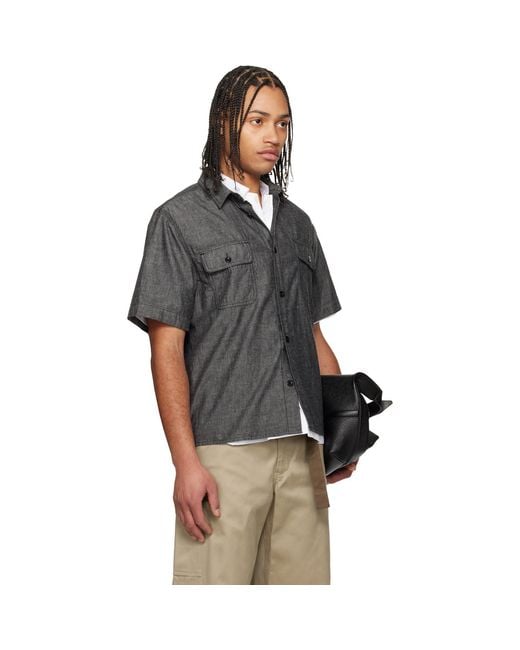 Sacai Black Light Weight Denim Shirt for men