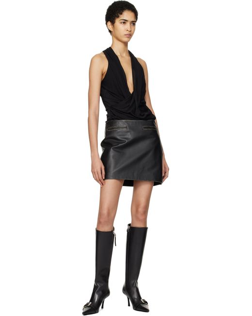 032c Black Uma Leather Miniskirt