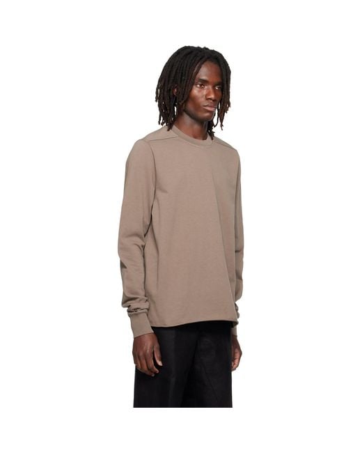 Rick Owens Brown Tower Crewneck Sweatshirt for men