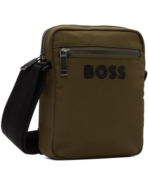 Boss Green Khaki Contrast Logo Bag for men