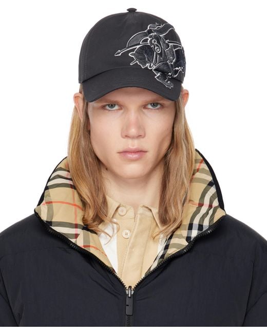 Burberry Blue Ekd Cotton Baseball Cap for men