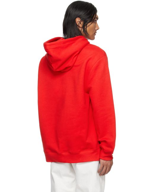 Lanvin Red Printed Hoodie for men
