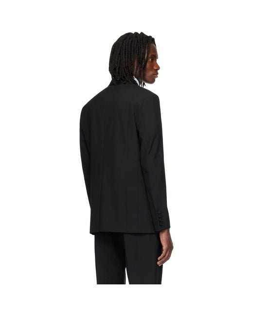 Valentino Black Double-Breasted Wool Blazer for men