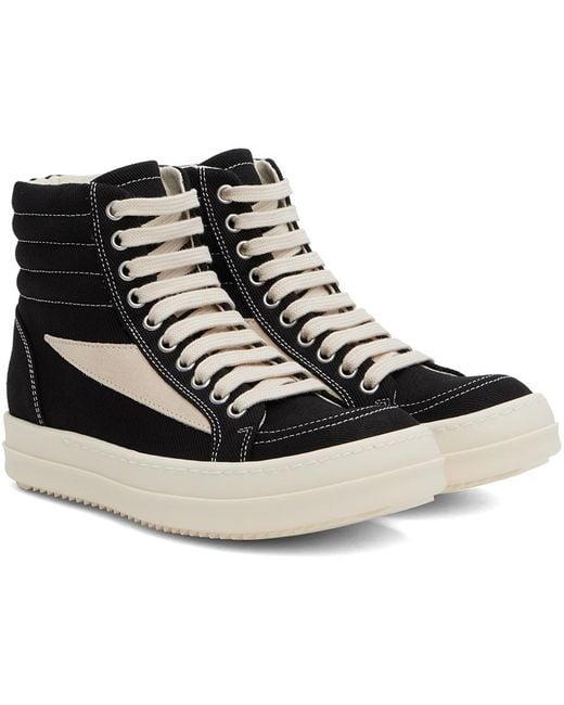 Rick Owens Black Porterville High Vintage Sneaks Sneakers