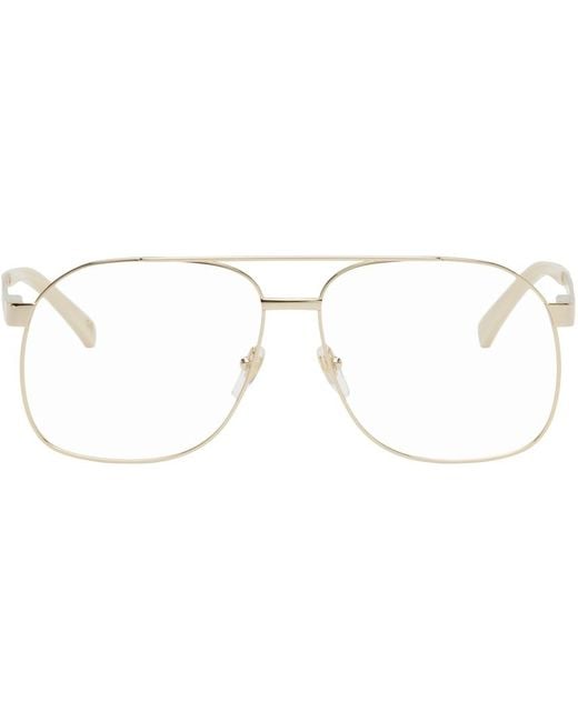 Gucci Black Gold Aviator Glasses for men