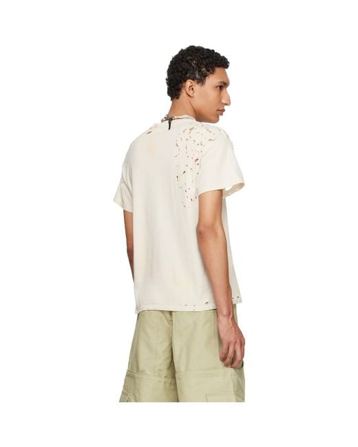 HYACYN Natural Off- Eet Stains Distressed 'Was Ich Bin' T-Shirt for men
