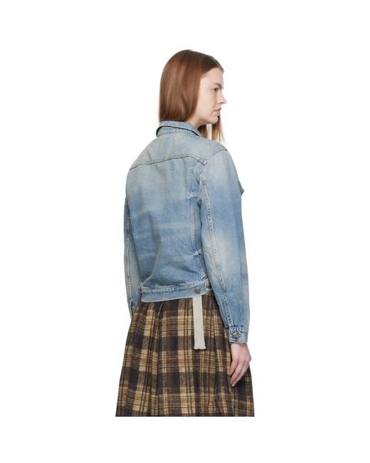 R13 Blue Wrap Around Denim Trucker Jacket