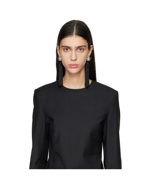 Sophie Buhai Black Venetian Tassel Earrings