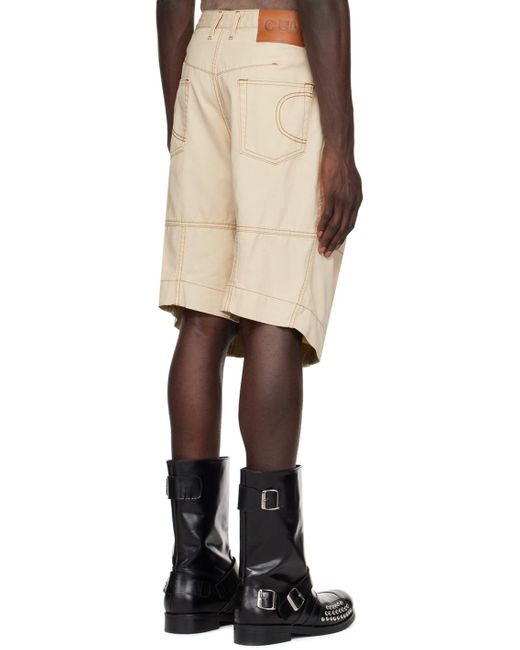 Short Blanc Cassé En Denim À Panneaux Edward Cuming pour homme en coloris Natural