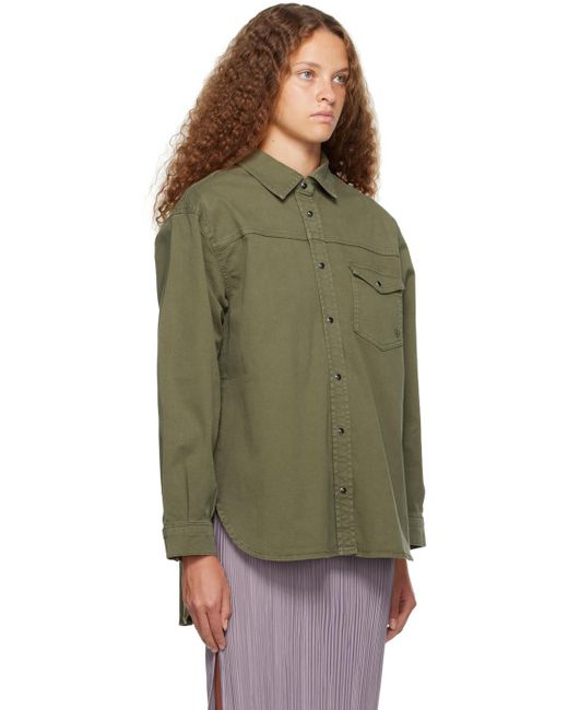 Anine Bing Sloan Denim Shirt in Green | Lyst Canada