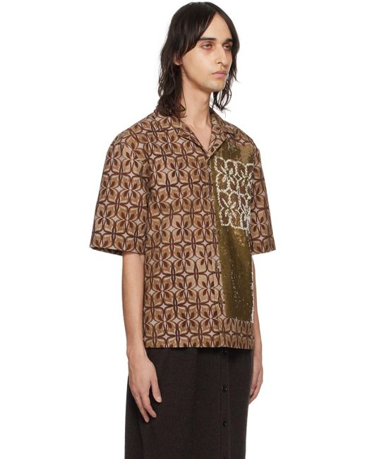 Dries Van Noten Multicolor Brown Sequin Shirt for men