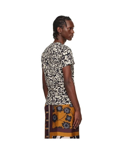 Dries Van Noten Multicolor Off- & Fitted Cotton T-Shirt for men