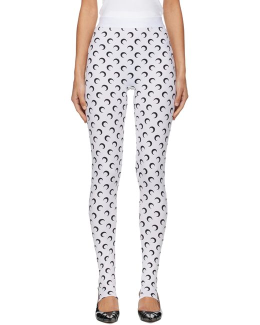 MARINE SERRE Black Recycled Moon Jersey Stirrup Leggings