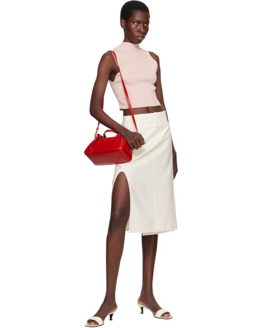 Courreges Multicolor Mockneck Light Rib Cropped Tank Top