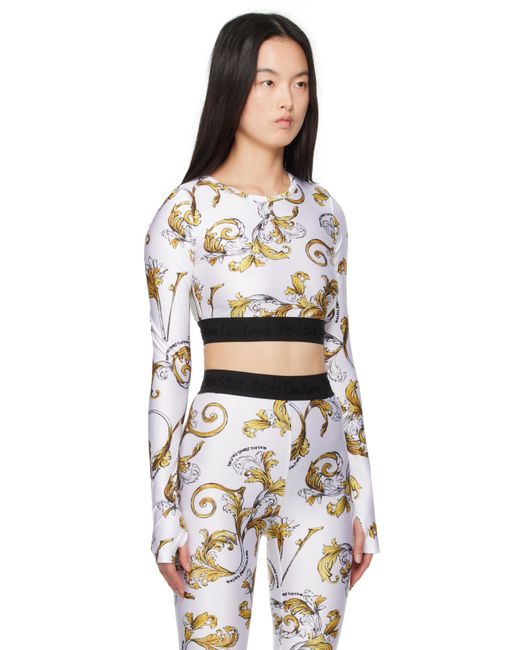 Versace Jeans Couture ホワイト アウトライン バロッコ Tシャツ Black