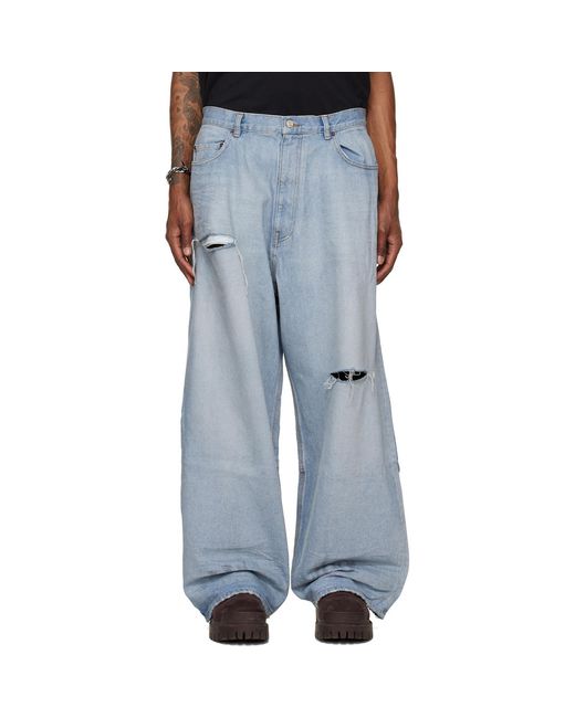 Balenciaga Blue Minimal Baggy Jeans for men