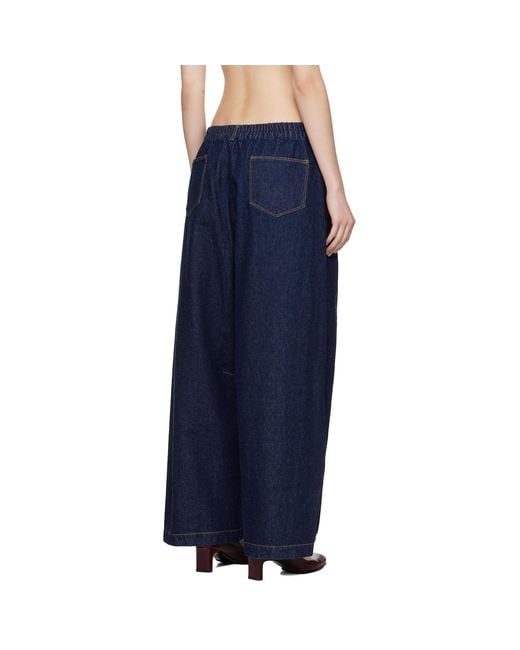 Cordera Blue Curved Baggy Jeans