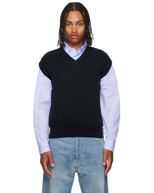 Gilet Bleu Marine En Jersey Exclusif À Ssense Abra pour homme en coloris Black