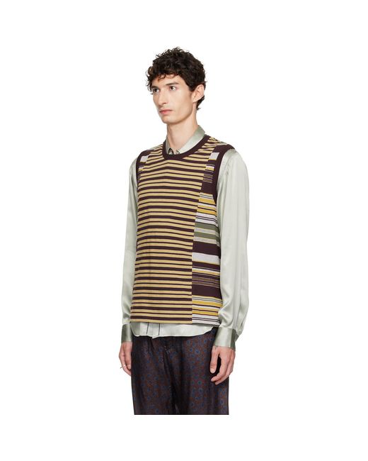 Dries Van Noten Multicolor Striped Cotton Tank Top for men