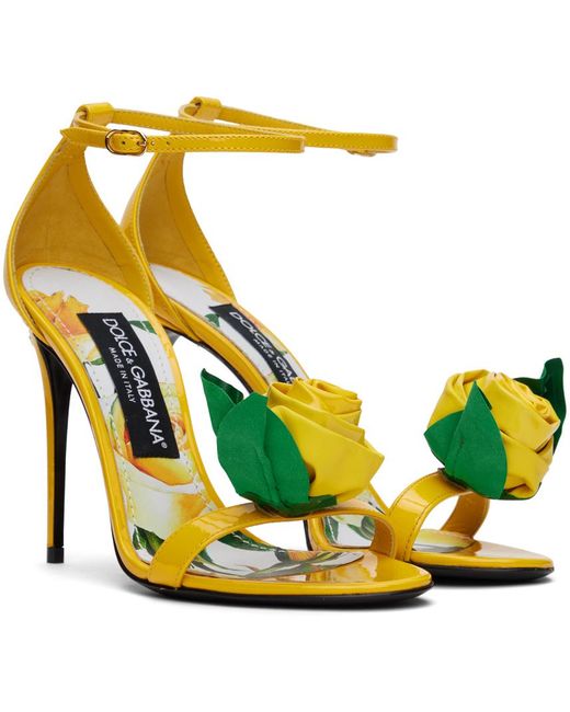 Sandales vernicericamo fiore jaunes Dolce & Gabbana en coloris Yellow