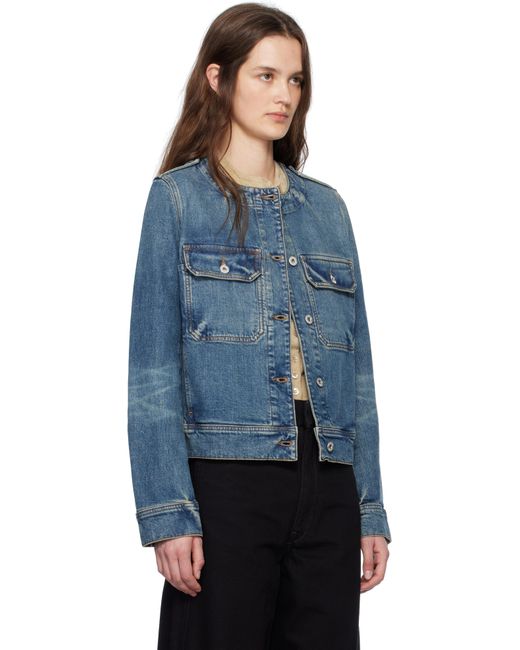 KENZO ブルー Paris ノーカラー デニムジャケット Blue