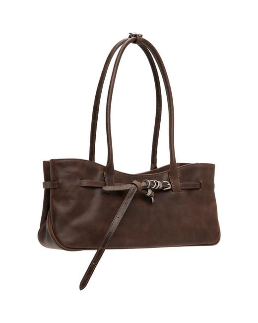 MARGE SHERWOOD Brown Leather 'Grandma' Used Shoulder Bag