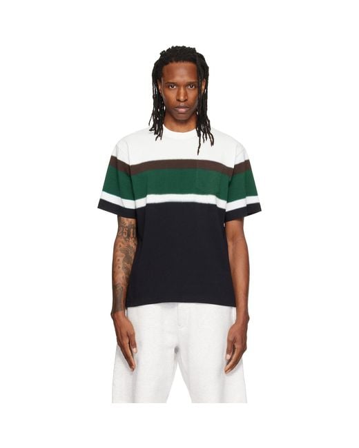 Sacai Green Chusen-Dyed Cotton Jersey T-Shirt for men