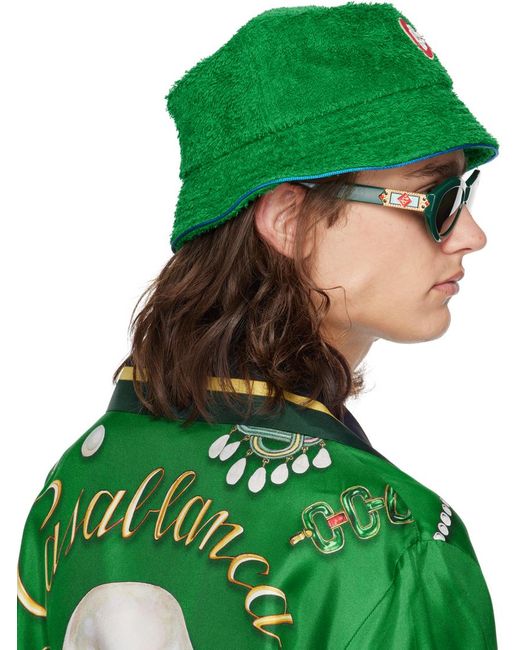 Chapeau bob vert en tissu éponge Casablancabrand pour homme en coloris Green