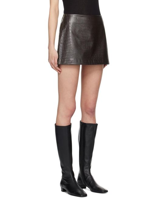 Minijupe Mary Brune En Cuir Synthétique Frankie Shop en coloris Black