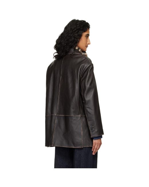Weekend by Maxmara Black Pila Leather Blazer
