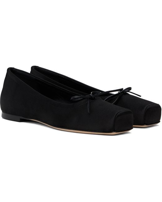 Aeyde ブラック Gabriella サテン バレエシューズ Black