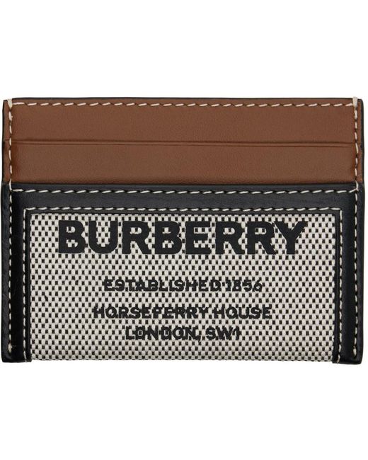 Burberry Black Tan Horseferry Card Holder