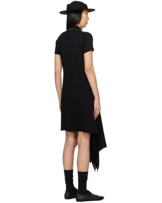 Yohji Yamamoto Black Polo Midi Dress