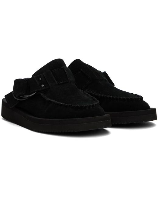 Suicoke Black Lemi-mab Slip-on Loafers for men