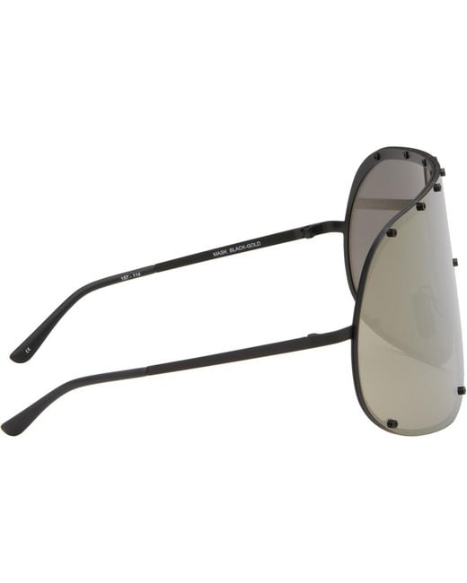 Rick Owens Black Temple Mask Sunglasses for men