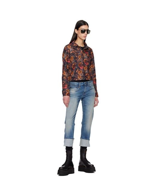 R13 Orange Skinny Denim Trucker Jacket