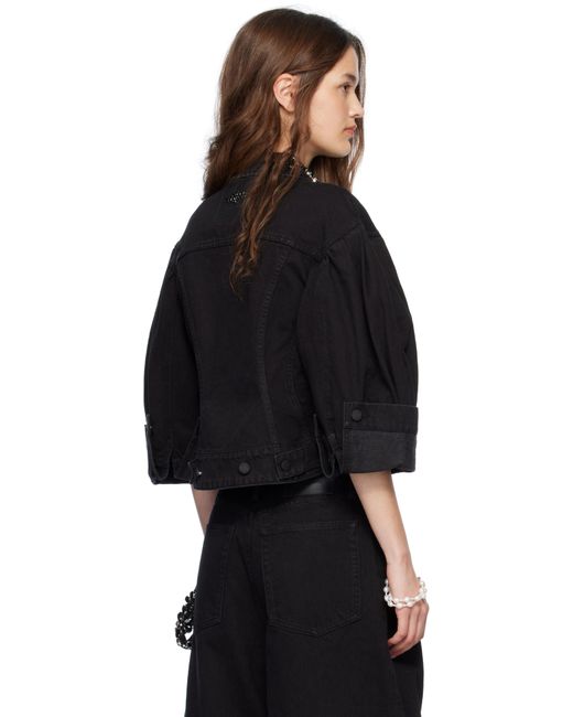 Simone Rocha Turbo Embellished Sculpted Denim Jacket in