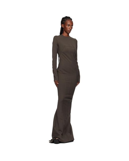 Rick Owens Black Concordians Wool Mallot Maxi Dress