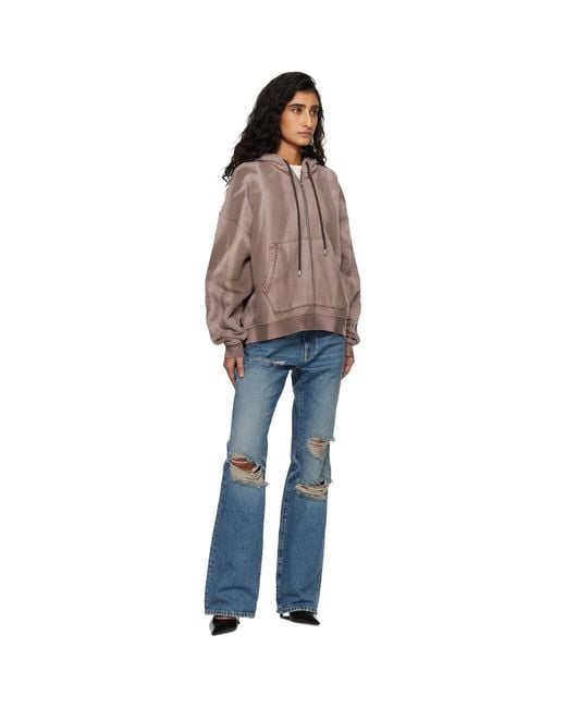 Amiri Brown Bones Studded Zip Hoodie