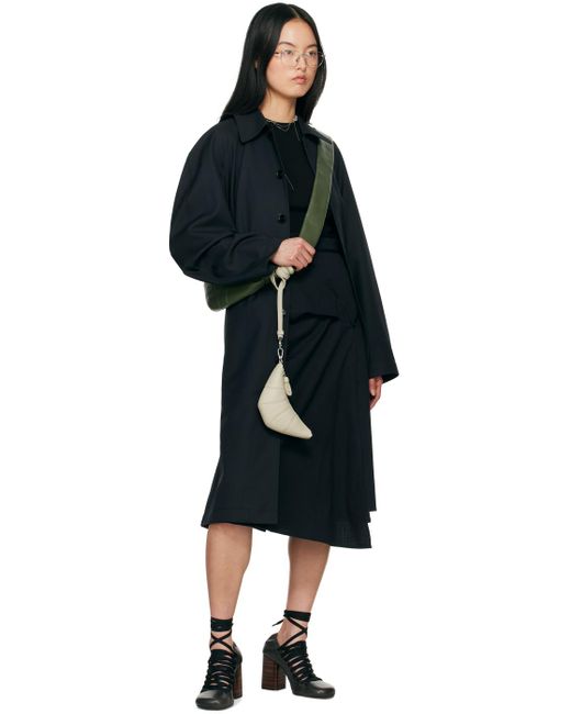 Lemaire Black Asymmetrical Tied Midi Skirt