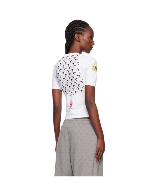 MARINE SERRE Multicolor Regenerated Graphic Jersey Baby Fit T-Shirt