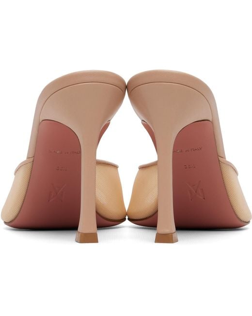 AMINA MUADDI White Ssense Exclusive Alexa Mesh Slipper 95 Heeled Sandals