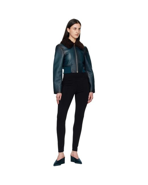 Alaïa Black Rib Belt Loop Leggings
