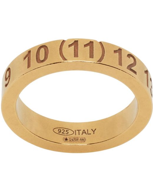 Maison Margiela Metallic Gold Numerical Ring for men