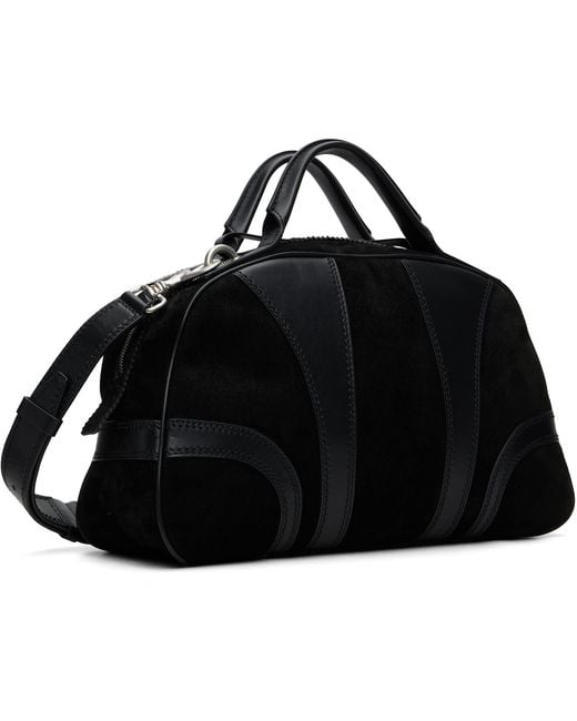 Dries Van Noten Black Suede Duffle Bag for men