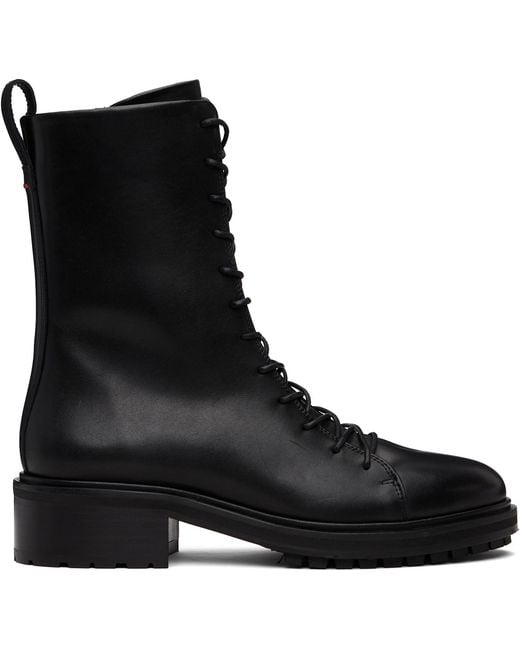 Aeyde Black Isa Lace-Up Ankle Boots