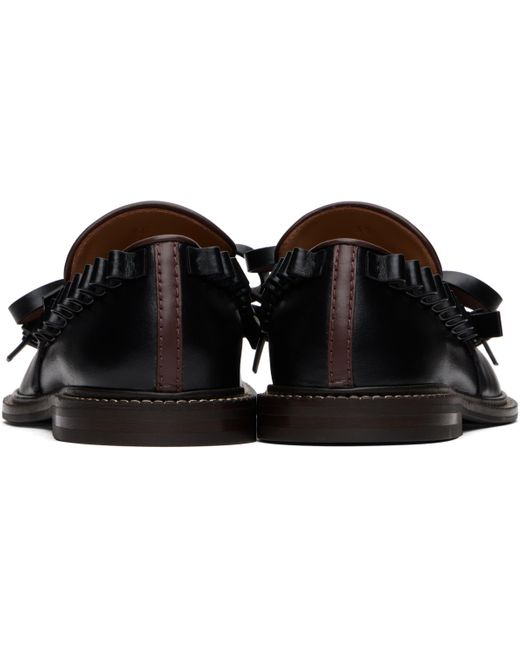 J.W. Anderson ブラック Ruffle レザー モカシン Black