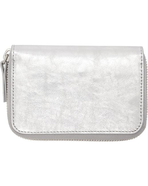 MM6 by Maison Margiela Black Numeric Leather Zip Wallet for men