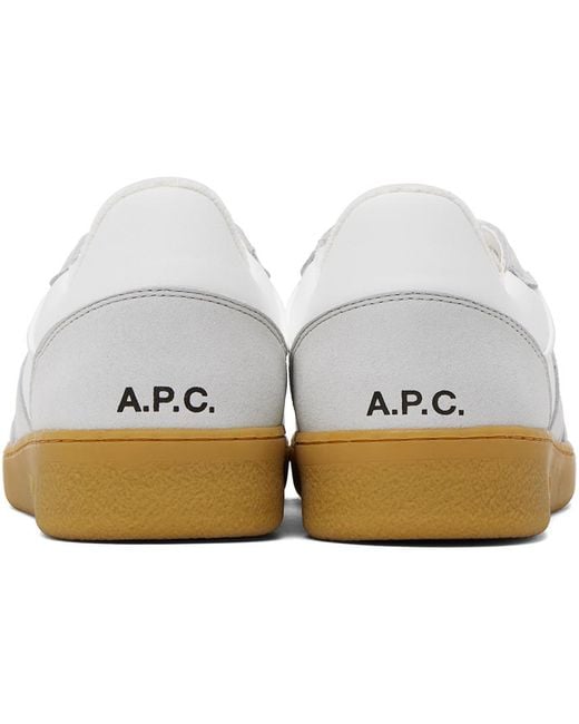 A.P.C. Black . White & Gray Plain Sneakers for men
