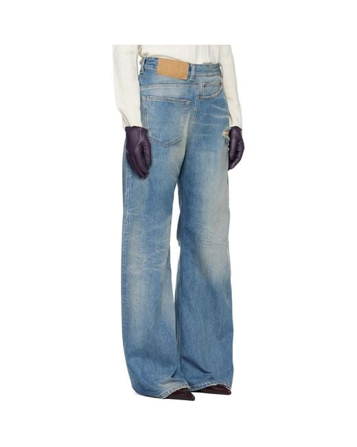 MM6 by Maison Margiela Blue Twist Wide Leg Jeans